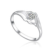 Fabulous Sterling Silver Round Cubic Zirconia Ring
