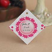 gepersonaliseerde ruit voor tag - zoete roze bloemen (set van 30)