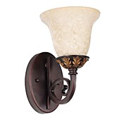 40W 1 - Light Wall Light in Glass Shades