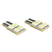 T10 2W 5050 SMD 4-LED White Light Bulb for Car Indicator Lamps CANBUS (2-Pack, DV 12V)