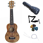 hanknn - esdoorn sopraan ukelele met gigbag / string / picks / riem