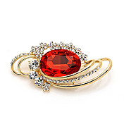 Gorgeous Alloy With Red Crystal Brooch