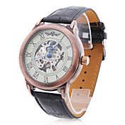 Men's PU Analog Mechanical Casual Watch (Black)