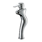 Contemporary Single Handle Silver Finish Sink Bathroom Faucet