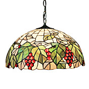 2 - Light Tiffany Pendant Lights with Grape Pattern