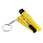 3-In-1 Car Emergency Tool(Whistle, Seat Belt Cutter, Window Break Keychain, Yellow)