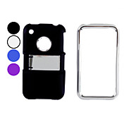 Rubberized Hard Case with Chrome Stand for iPhone 3G and 3GS (Assorted Colors)