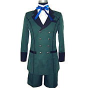 traje de cosplay inspirado en negro mayordomo ciel phantomhive verde