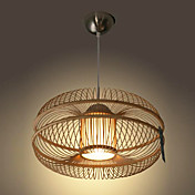 60W Moderne Pendel med 1 lys i Bamboo Shade