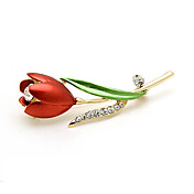 Elegant Alloy With Rhinestones Flower Brooch