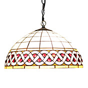 2 - Light Tiffany Pendent Lights with Wave Design