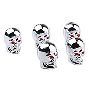 chrome crâne de style bouchons de valve de pneu de voiture - argent (5-pack)