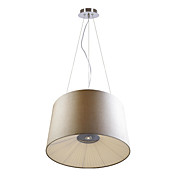Comtemporary 6 - Light Stainless Steel Pendant Lights in Fabric Zylinder Shade