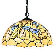 Tiffany Glass Pendant Lights with 2 Lights in Bamboo Pattern
