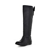 leatherette joelho calcanhar baixa botas altas festa / noite com sapatos bowknot (mais cores)