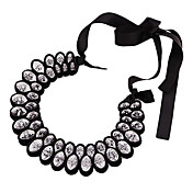 Elegant Large Crystal Ribbon Necklace For Demitoilet