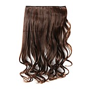 Clip In/On Curly Light Brown Synthetic Hair Extensions