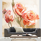 Pink Roses Floral Nature Mural