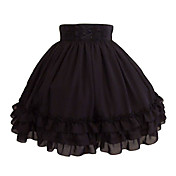 Knie-lengte chiffon Black Classic Lolita rok