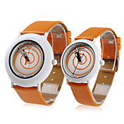 Paar Stil unisex pu analoge Quarz-Armbanduhr (orange)