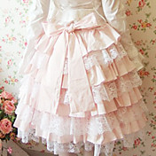 Knee-length Pink Terylene Lace Lined Sweet Lolita Skirt