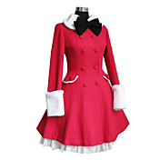 Long Sleeve Red Velvet White Lace Double-breasted Sweet Lolita Coat