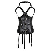 Couro com zíper frontal Zipper Strapless Encerramento Shapewear Espartilhos