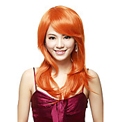 Sin tapa cabello 100% humano recta larga peluca de Auburn Red