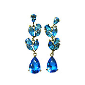 ganske 18k gullbelagte cubic zirconia lysekrone øredobber (flere farger)