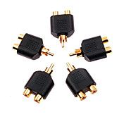 placcato oro maschio rca adattatore 2female