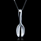 Fine smykker Bare Spoon Sterling Sølv halskjede