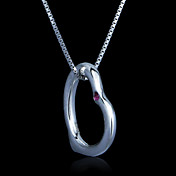Belle Point eleganti gioielli ametista collana in Sterling Silver Cuore