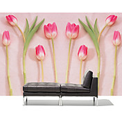 Pink Tulips Nature Mural