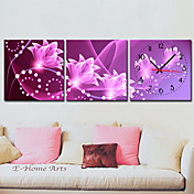 12 "-24" Moderno Orologio da parete stile floreale in Canvas 3pcs