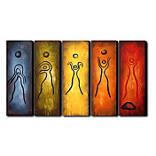 Dipinti a mano pittura ad olio Paesaggio astratto oversize Set di 5