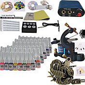 2 Cast Iron Tatoo Machine Kit for Fôr og skyggelegging (54 farger)