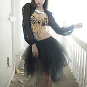 Hot Sexy Satin Performer nero e uniforme Organza Sexy (2 Pezzi)