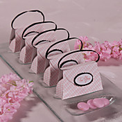 rose boîte de faveur à carreaux sac (jeu de 12)