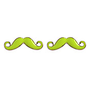 Moustached Gold Plated Alloy Earrings