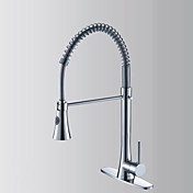 Einhand Zeitgenössische Pull Out Chrome Finish Küchenarmatur
