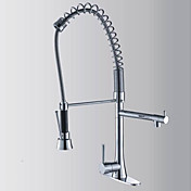 Contemporânea Chrome Handle Concluir Único Pull Out torneira da cozinha