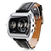 Männer pu analoge Quarz-Armbanduhr (schwarz)
