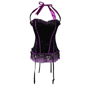 Nylon/Spandex with Ruffles Strapless Back Busk Closure Corsets Shapewear