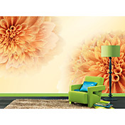 Red Floral Nature Mural