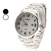 Men's Steel Analog Quartz Wrist Watch with Calendar (Assorted Colors)