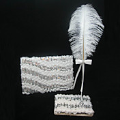 Gorgeous Wedding Guestbook And Pen Set With Sequin