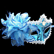 Pure Blue Purfle Flower Plastic Half-face Mask