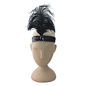 Glitter Feather Sequins Black Costumes Headpiece