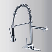 Zeitgenössische Pull Out Chrome Finish Einhand-Küchenarmatur