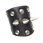 Black PU cuir Anneau Punk avec des rivets